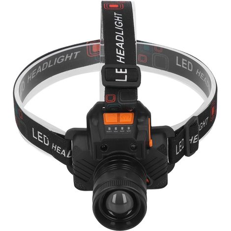 Lampe frontale rechargeable USB, 3 modes d'éclairage, lentille LED, 1500 lm, idéale pour le camping, la pêche et les situations d'urgence. (1/5)