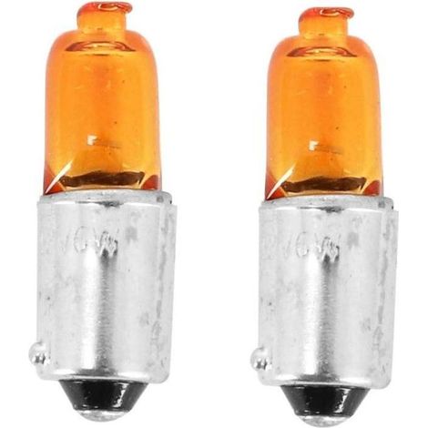 bombillas BAX9S naranjas de 12 V y 6 W con pines desplazados para luces de posición e intermitentes de motocicletas, coches y scooters. (1/2)