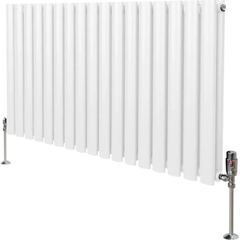 Oval Column Radiator & Valves - 600mm x 1020mm – White