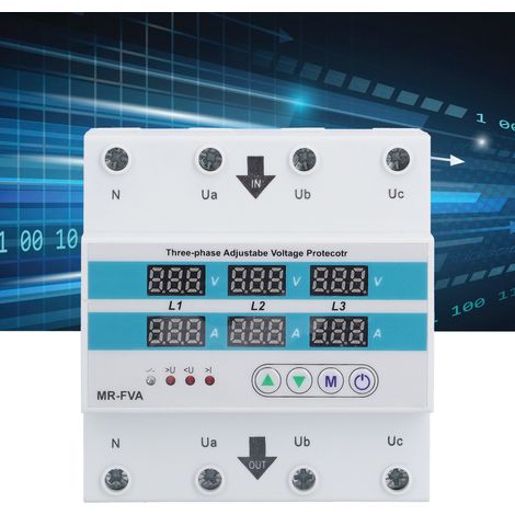 AC220V MR-FVA Einstellbarer Dreiphasen-Spannungsschutz, Vierdraht-Dreiphasen mit automatischer Rückstellung, intelligentem Digitaldisplay, Überspannungs-, Unterspannungs- und Überstromschutz. (1/5)