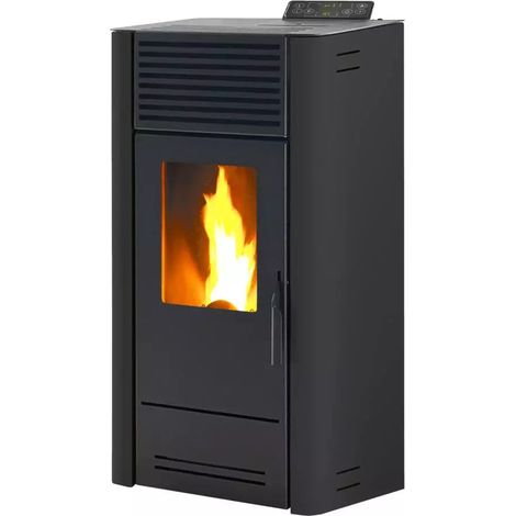 stufa a pellet ventilata caris "dalia 8" antracite 7,1 kw