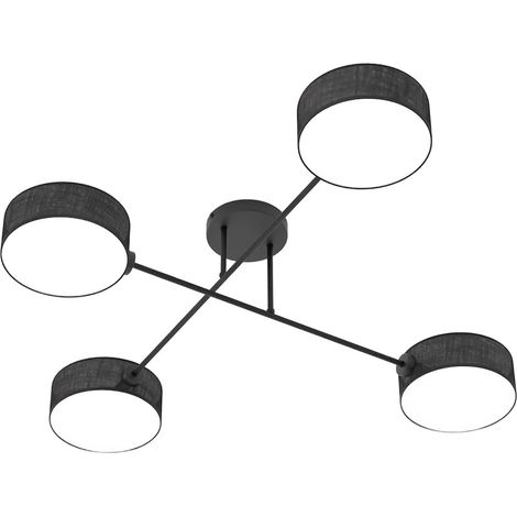 Plafoniera moderna nera con 4 paralumi E14 MAGA Emibig (1/5)