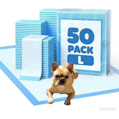 Lot de 50 tapis pour chiots - 60 × 60 cm - Tapis à langer jetables - Anti-fuite - Design à 5 couches avec surface à séchage rapide (1/5)