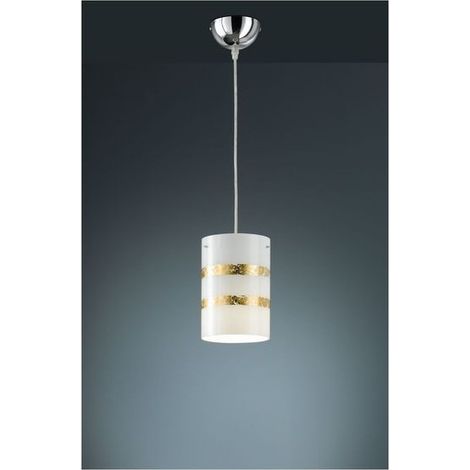 Suspension Nikosia Trio verre blanc/argent Ø14 1xE27 (1/2)