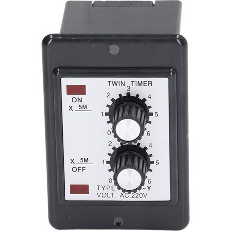 Relais temporisé double cycle réciproque 30M, contact inverseur 1NO 1NC, AC220V 5A, minuterie à délai réglable pour automatisme industriel. (1/5)
