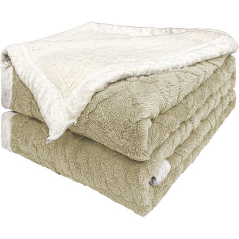 Manta Borreguillo Jacquard para Sofá Cama 130x160cm, 160x220cm y 220x240cm - Mantas Polar Reversible de Sherpa Gruesa, Calientes Super Suaves y Cómodas (1/5)