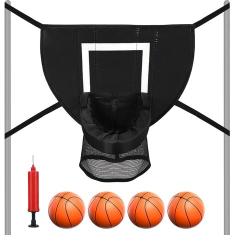 Basketballkorb für Indoor-Trampolin – Trampolin-Zubehör mit 4 Mini-Basketbällen und Pumpe – Trampolin-Basketballständer – Sonnenschutz – für Kinder (1/5)
