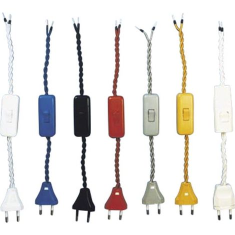 Ensemble de Corde de Soie tressée 2 m x 0,75 mm + connecteur + Interrupteur Blanc. pour Vos projets d'éclairage et d'artisanat, offrant et Style dans Les moindres détails.