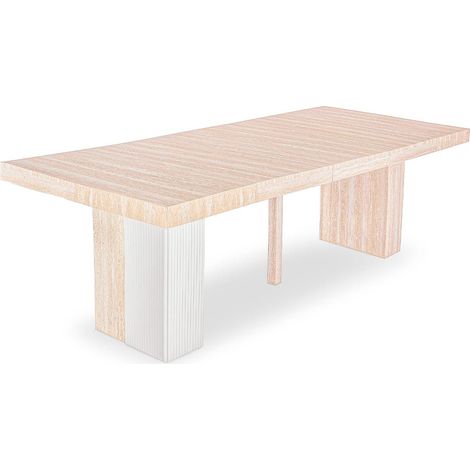 Table Extensible Effet Travertin "Trendy" 90-240cm Beige (1/5)