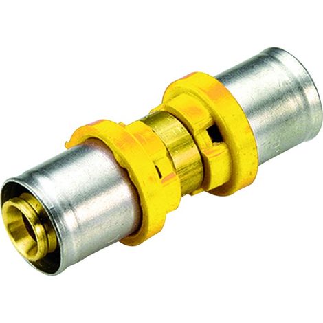 RACCORDO DIRITTO INTERMEDIO PER TUBO MULTISTRATO A PRESSARE PER GAS MODELLO AL-COBRAPEX ø32   TIEMME RACCORDERIE SPA