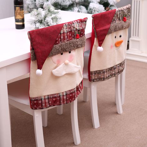 Lot 2 couvre-dossiers chaise Noël décoration maison (1/5)