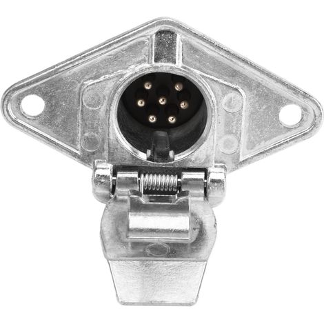 Prise de remorque 7 broches, petite prise métallique, accessoire de remplacement pour camping-cars, caravanes et remorques (1/5)