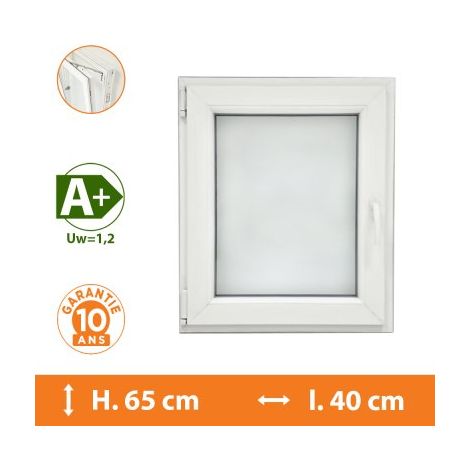 Fenêtre 1 Vantail Blanc - Tirant Gauche - H.65 x l.40 cm (1/5)