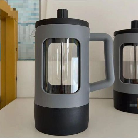 Coffee Press Maker (34 oz/1 liter) - Plastic Coffee Press Maker - Coffee Pot, Tea Maker, Coffee & Tea Infuser - Lightweight Travel & Camping Coffee Maker - Gray & Black Two-Tone (1/5)