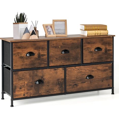 5 Drawers Dresser Organizer 2-Tier Fabric Storage Organizer Chest of Drawers