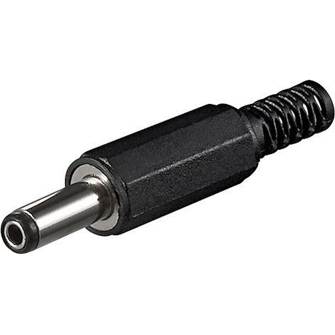 Conector alimentacion DC 2.5 mm x 5.5 mm largo  Negro