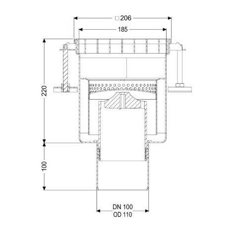 KESSEL 55151 Corps d'écoulement monobloc Ferrofix