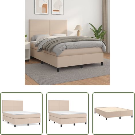 vidaXL Taschenfederkern Matratze - Boxspringbett Matratze Cappuccino-Braun 140x190cm Kunstleder (1/5)