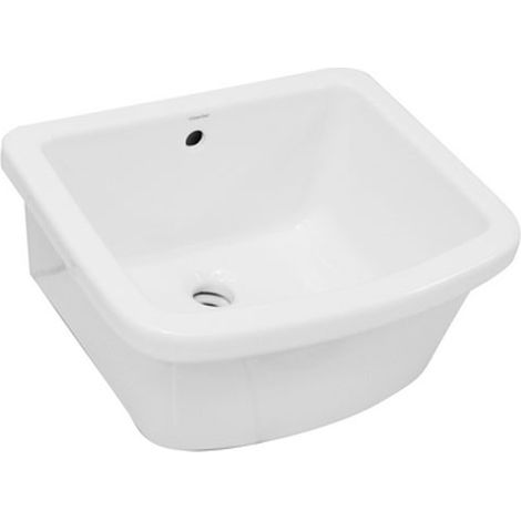 Dianhydro – Evier 1 bac en céramique 46x40 cm – Design avec trop-plein – Résistant et facile à nettoyer – Pour cuisines et buanderies (1/2)