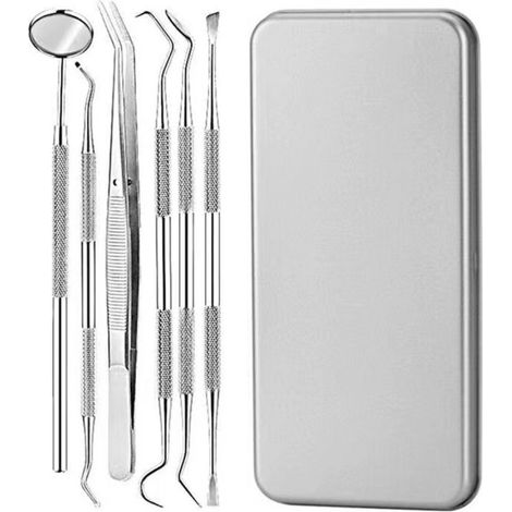 Détartreur, kit de soins dentaires, nettoyage des dents, détartreur pour chien, sonde dentaire, miroir buccal et détartreur en acier inoxydable (1/5)