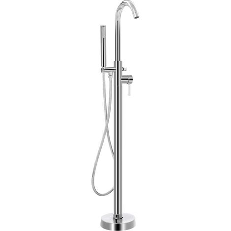 Miscelatore vasca/doccia indipendente con doccetta bagno/casa a pavimento 118,5 cm acciaio inox 020003477