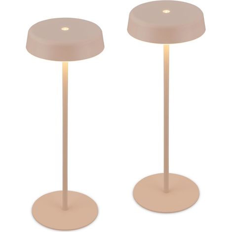 Set da 2 lampade da tavolo ricaricabili con bordo luminoso: il design moderno e l’elegante bordo illuminato rendono entrambe le lampade LED elementi decorativi, mentre il grado IP44 ne consente l’uso (1/5)