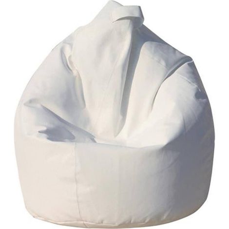 Dmora Pouf a sacco elegante, colore bianco, Misure 80 x 120 x 80 cm, con imballo rinforzato (1/3)