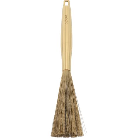 Brosse de nettoyage en acier inoxydable 304 avec manche et trou de suspension pour la vaisselle, les casseroles, les poêles et l'évier (couleur or). (1/5)