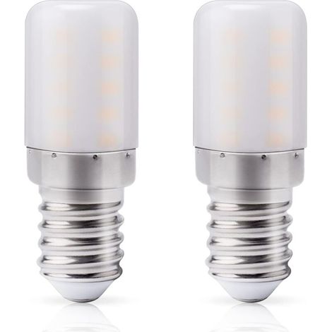 Ampoule LED réfrigérateur E14, Blanc chaud 2700K, 3W remplace l'ampoule halogène 30W pour réfrigérateur, 300LM, Petit culot à vis lampe LED pour frigo, hotte, machine à coudre, 2 Unité (1/5)