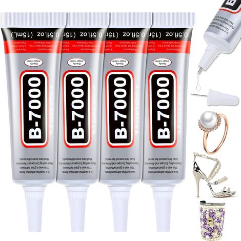 Colle B7000 Transparente Multi-usages avec Embout de Précision - Lot de 4 Tubes de 15 ml (1/5)