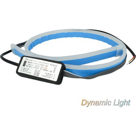 Kit Tubo Neon Striscia Led Auto 60cm Freccia Sequenziale Arancione e DRL Luce Diurne Bianco Style Audi VW GTI R-LINE (1/3)