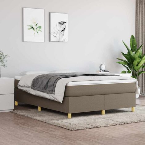 Sommier à ressorts de lit - Sommier pour Adulte et Enfant - Taupe 140x200 cm Tissu BV778544 - BonneVie (1/5)