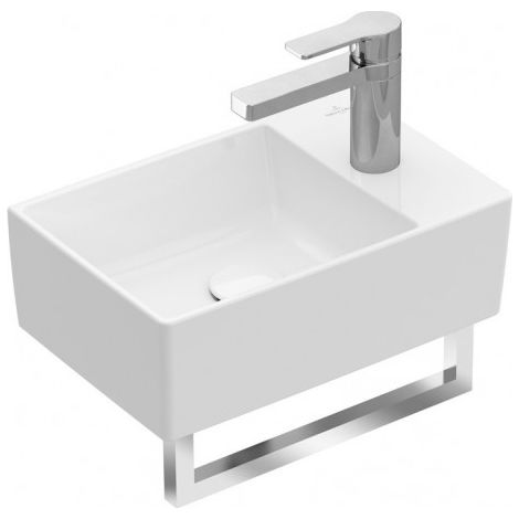 Villeroy & Boch Memento 2.0 lave-mains, 400 x 260 mm, 1 trou pour robinet, sans trop-plein, non enterré, 432340, Coloris: Ebène, Céramique Plus - 432340S5