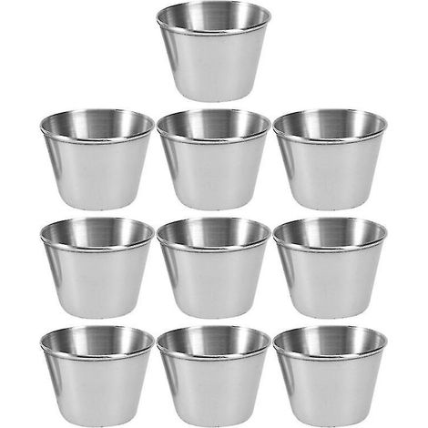 10 Stück Edelstahl-Saucenbecher