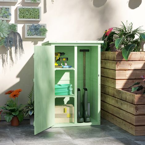 Armoire jardin Abri jardin en bois étagère Porte verrouillable Plaque sol Toit en asphalte monopente - Dimensions: 75x56x115 cm