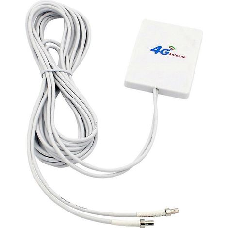 Antenne panneau 4G LTE 3G/4G avec connecteur SMA TS9 CRC9 et câble de 2 m pour routeur E8372 E3372 B315 (blanche) (1/5)