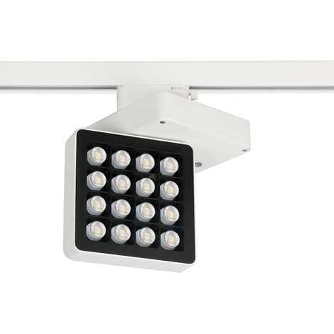 Proyector carril/superficie tilt INDUS Corte de fase C LED COB 30W 3000lm CRI80 3000K 60º/10º Blanco