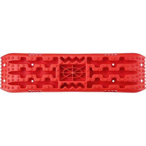 Plaques de Désensablage 10T en PP pour 4x4, SUV, Pick-up et Camping-car (Paire) - Tapis de Traction Neige, Sable, Boue et Terrain Meuble avec Sac de Rangement, Rouge, Longueur 1m (1/5)