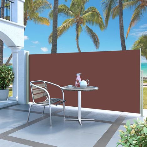 Auvent latéral rétractable - Auvent de jardin Soleil imperméable 140 x 300 cm Marron BV457358 - BonneVie (1/5)
