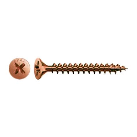 VITE SPAX TESTA SVASATA CROCE BRONZATA TUTTO FILETTO  D.5X40 mm