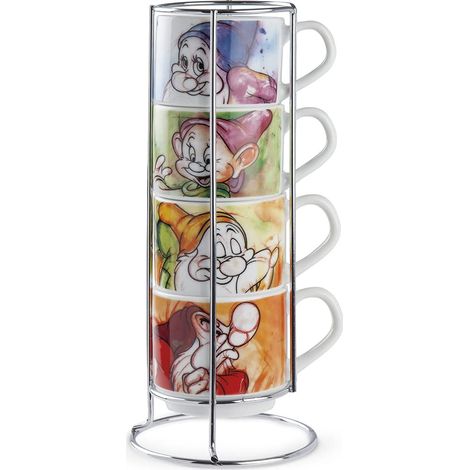 Egan Set di 4 tazzine da caffè di Disney della Collezione 7 Nani. Oggetto Realizzato in Porcellana di Colore Multicolor. La referenza è: 133002