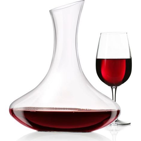 Carafe vin aérateur 1,78L – Filtre anti-impuretés, anti-goutte – Cristal sans plomb – Design original (1/5)
