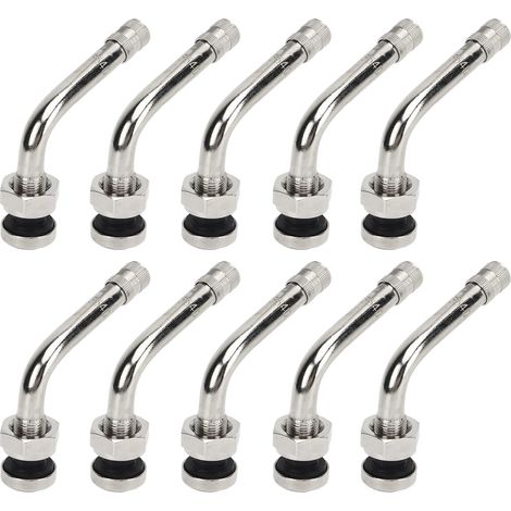 20 valves de moyeu de roue de camion en alliage d'aluminium métrique TR554D coude à 60 degrés, adaptées aux moyeux de véhicules avec alésages de valve de 9,7 mm. (1/5)