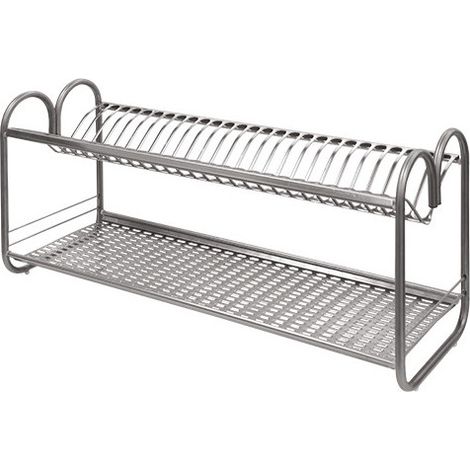 Escurridor de platos de acero inoxidable de 70 cm con soportes laterales – AISI 304 – genérico