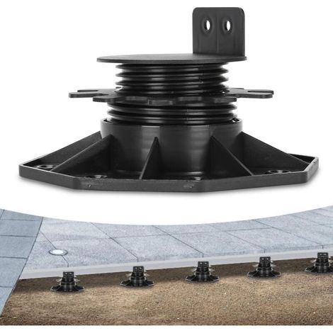 Set of 10 height-adjustable decking feet from 30 to 60 mm - For WPC decking boards and wooden substructures (1/5)