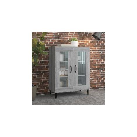 Buffet sonoma gris 69,5x34x90 bois d'ingénierie (1/5)