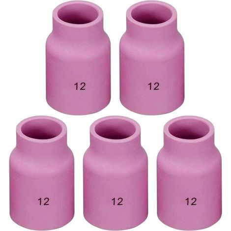TIG Lentille à gaz Buse en alumine Tasses en céramique Jumbo Large 53N87 (12 D19 x 48 mm) Compatible avec SR DB WP 9 17 18 20 25 26 Torche de soudage TIG 10pk