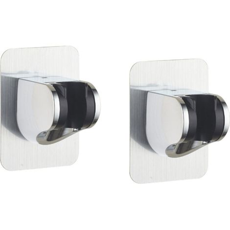 2pcs Shower Holder, Removable Self-Adhesive Wall Mounted Shower Bracket, Adjustable Angle, Waterproof, Heavy Duty, Wall Mounted, Suitable for Hotel Bathrooms (1/5)