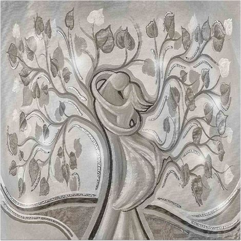 Lupia - Quadro moderno soggiorno camera da letto MONDIE' 31x31 cm ALBERO ABBRACCIO MIX