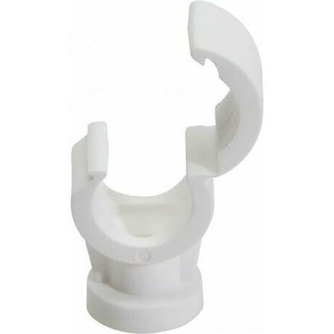10 x fiXte Single Pipe Clips with Quick Lock Fastening for 15mm Pipes in White (1/3)